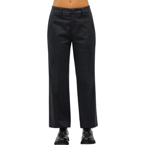 Cropped Loose Cotton Pants , female, Sizes: W26, W25, W31, W27, W28, W29, W30 - Dondup - Modalova