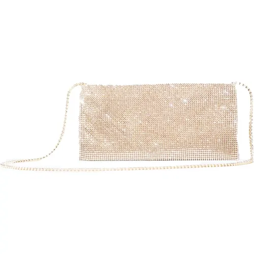 Crystal Shoulder Bag Sand Mesh , female, Sizes: ONE SIZE - Benedetta Bruzziches - Modalova