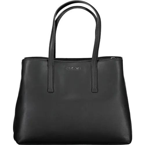 Schwarze Polyester-Handtasche mit 2 Griffen - Calvin Klein - Modalova