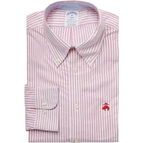 Regent reguläresicht-Eis-Sporthemd, Oxford Stretch, Button-Down-Kragen , Herren, Größe: L - Brooks Brothers - Modalova