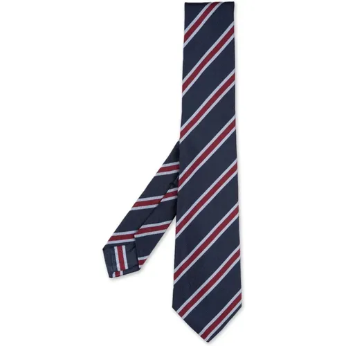 Silk Regimental Tie with Stripes , male, Sizes: ONE SIZE - Kiton - Modalova