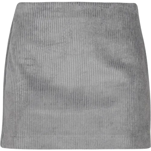 Velvet Ribbed Mini Skirt , female, Sizes: M - Ottod'Ame - Modalova