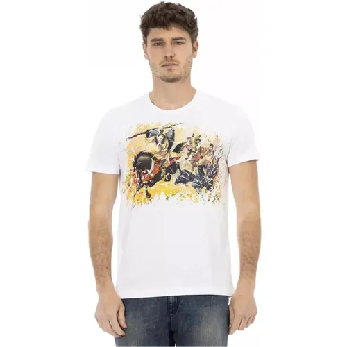 Cotton T-Shirt with Front Print , male, Sizes: L, 2XL, XL, 3XL, S, M - Trussardi - Modalova