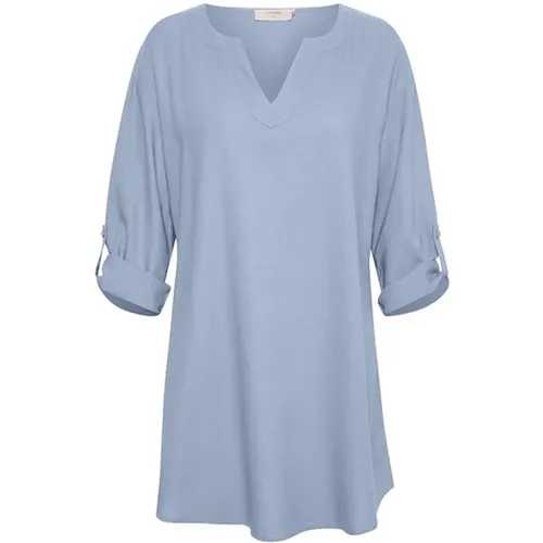 Blaue Cashmere Tunika Kleid , Damen, Größe: XS - Cream - Modalova