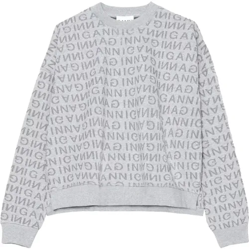 Logo-Print Sweatshirt , Damen, Größe: 2XS - Ganni - Modalova