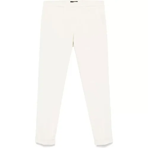 Gabardine Weave Trousers Cream , male, Sizes: W32, W35, W31, W33 - Fay - Modalova