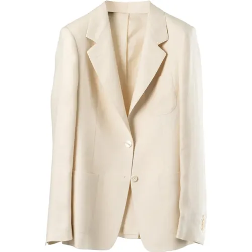 Linnen Single Breast Blazer , Herren, Größe: XS - Tagliatore - Modalova