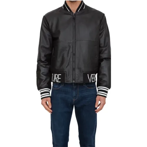 Leather Outerwear , male, Sizes: L, M - Versace Jeans Couture - Modalova