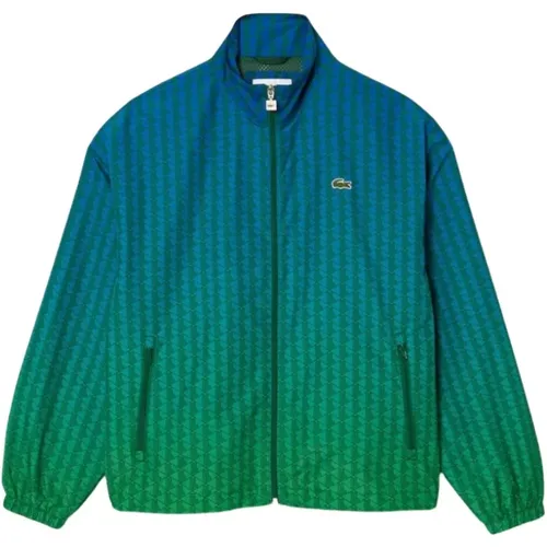 Monogram Print Track Jacket , male, Sizes: XS - Lacoste - Modalova