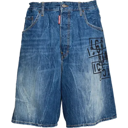 Blaue Shorts für Herren , Herren, Größe: L - Dsquared2 - Modalova