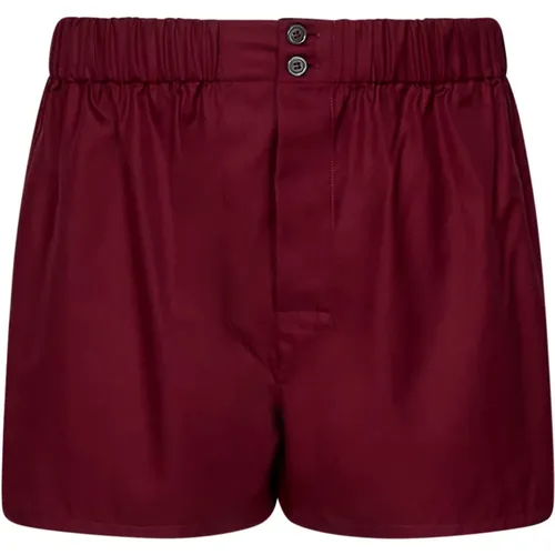 Luxuriöse Bordeaux Baumwollboxershorts , Herren, Größe: L - Brioni - Modalova