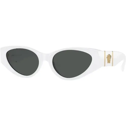 Stylische Sonnenbrille in Dunkelgrau,Mode Sonnenbrille Graue Dunkle Gläser - Versace - Modalova