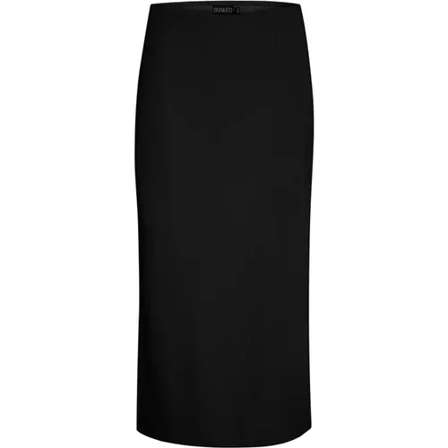 Eleganter Schwarzer Rock Slim-Fit Klassischer Stil , Damen, Größe: L - Soaked in Luxury - Modalova