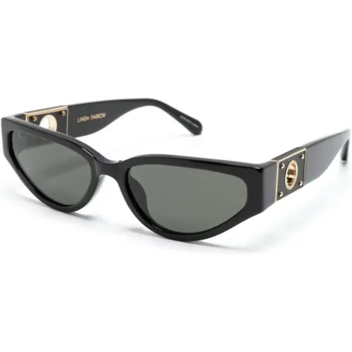 Schwarze Sonnenbrille für den täglichen Gebrauch , Damen, Größe: 57 MM - Linda Farrow - Modalova