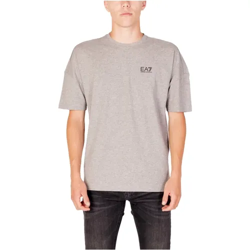 Herren Baumwoll T-Shirt Frühling/Sommer Kollektion , Herren, Größe: L - Emporio Armani EA7 - Modalova