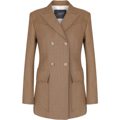 Klassischer Houndstooth Blazer , Damen, Größe: XS - Seafarer - Modalova