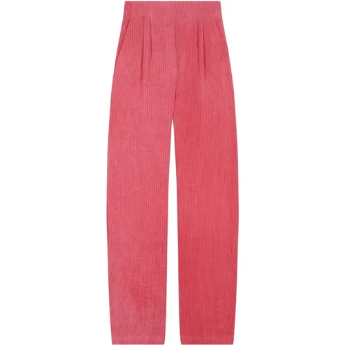 Striped linen high-waisted pants , female, Sizes: 2XL, M, L, XL - Cortana - Modalova