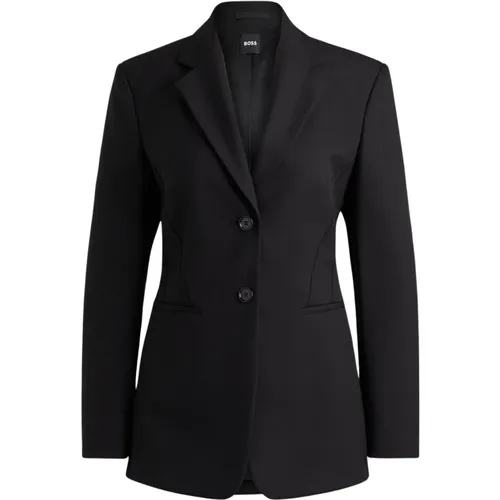 Schwarze Lange Jacke Jizena , Damen, Größe: 3XL - Hugo Boss - Modalova