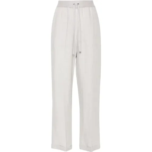 Grey Trousers , female, Sizes: S - Le Tricot Perugia - Modalova