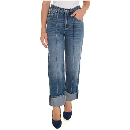 Cropped Denim Jeans Straight Leg , Damen, Größe: W29 - Liu Jo - Modalova