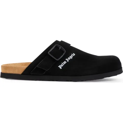 Suede Mules Stylish Slip-On Shoes , male, Sizes: 8 UK, 7 UK - Palm Angels - Modalova