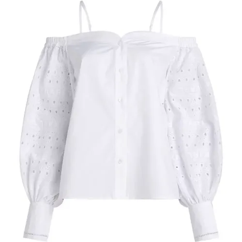 Embroidered Off-Shoulder Blouse , female, Sizes: S - Karl Lagerfeld - Modalova