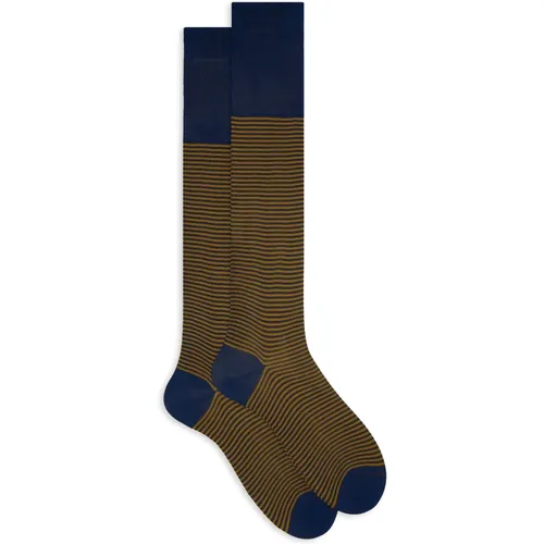 Italienische Windsor Stripe Lange Socken,Italienische lange Socken mit Windsor-Streifen - Gallo - Modalova