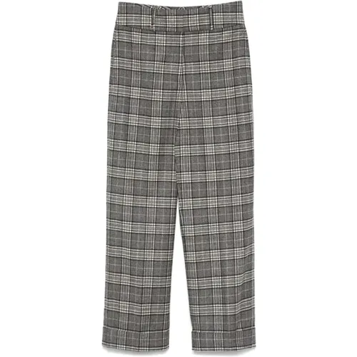 Plaid Wool Blend Tailored Trousers , female, Sizes: S, XS - PESERICO - Modalova