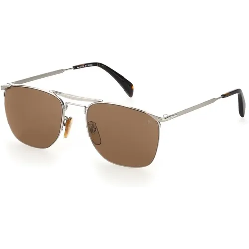 Sonnenbrille mit silbernem Rahmen , Herren, Größe: 55 MM - Eyewear by David Beckham - Modalova