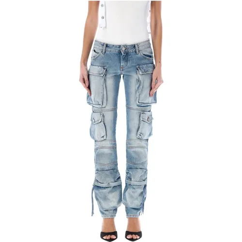 Sky Cargo Jeans,Blaue Niedrig sitzende Skinny-Fit Denim Jeans - The Attico - Modalova