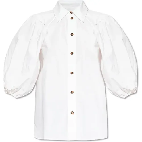 Shirt mit Puffärmeln , Damen, Größe: L - Ganni - Modalova