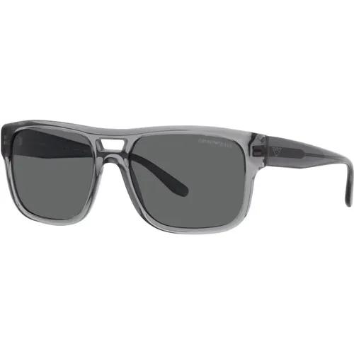 Transparente Graue Sonnenbrille EA 4197 , Herren, Größe: 57 MM - Emporio Armani - Modalova
