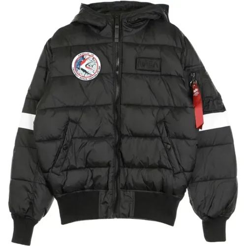 Nasa Hooded Puffer FD down jacket , male, Sizes: S, L - alpha industries - Modalova