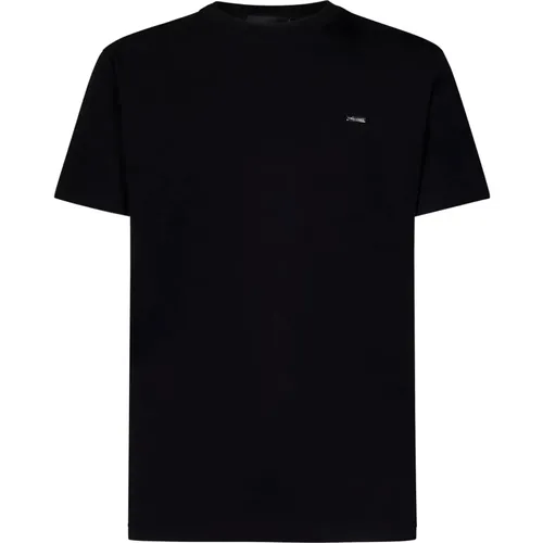 Crewneck Cotton T-Shirt Logo Plate , male, Sizes: M, XL, L, S - Dsquared2 - Modalova