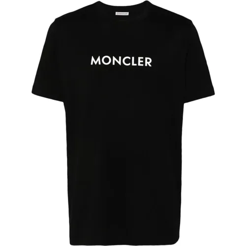 T-shirt with logo print , male, Sizes: M, L, S - Moncler - Modalova