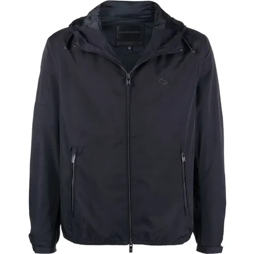 Blaue Nylonjacke , Herren, Größe: L - Emporio Armani - Modalova