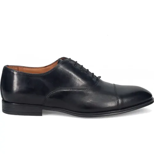 Schwarze Leder Brogues Schuhe , Herren, Größe: 43 EU - Sangiorgio - Modalova