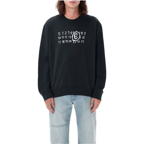 Knitwear Numbers Sweatshirt Aw24 , male, Sizes: L, XL, S, M - MM6 Maison Margiela - Modalova