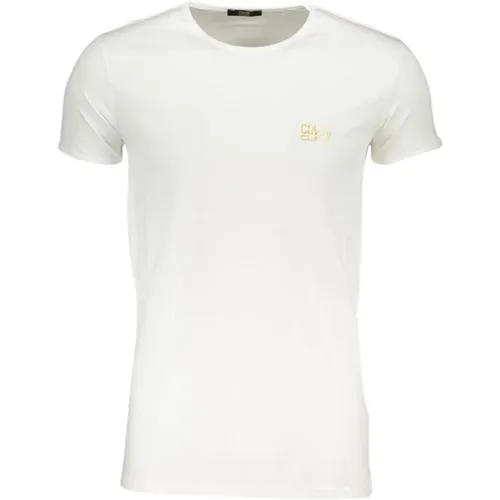 Weißes Baumwoll Logo Print T-Shirt , Herren, Größe: S - Cavalli Class - Modalova