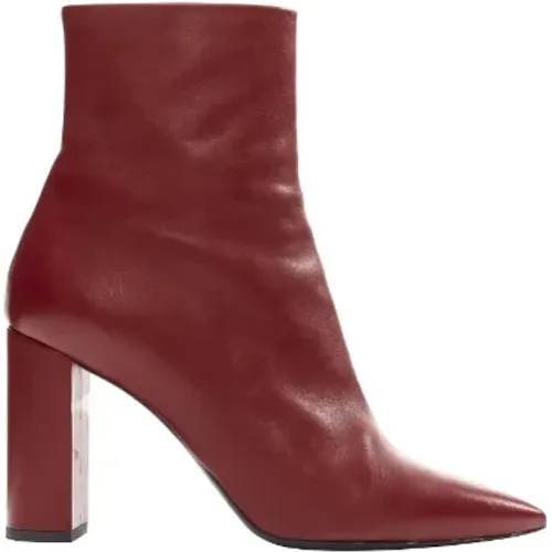 Pre-owned Leather boots , female, Sizes: 6 1/2 UK - Yves Saint Laurent Vintage - Modalova