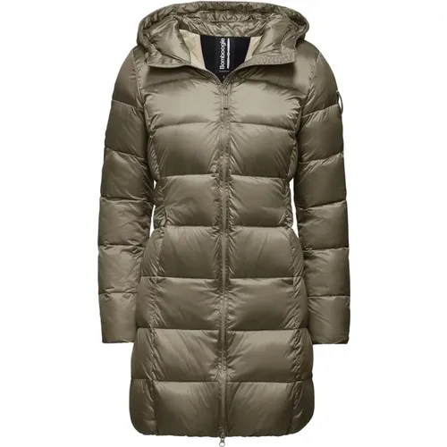 Bright Nylon Down Jacket with Tailored Fit , female, Sizes: XS, S, XL - BomBoogie - Modalova