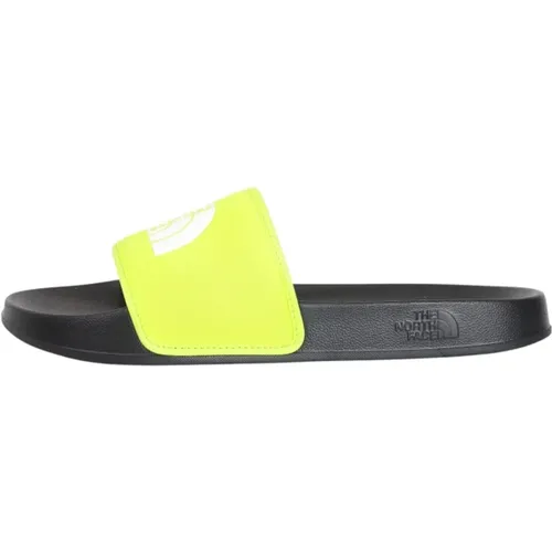 Fluoreszierende Gelb und Schwarze Slide Sandalen , Herren, Größe: 45 1/2 EU - The North Face - Modalova