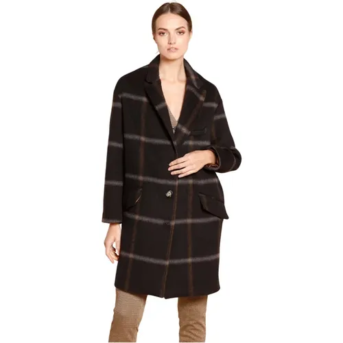 Wool Coat with Plaid Pattern , female, Sizes: S - Mason's - Modalova