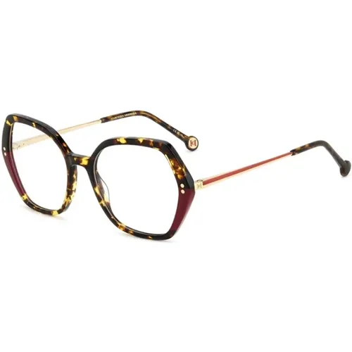 Modische Havana Rote Brille , Damen, Größe: 53 MM - Carolina Herrera - Modalova