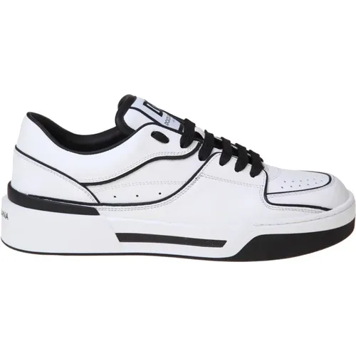 Black Calfskin Sneakers Lace Closure , male, Sizes: 10 UK, 6 UK, 9 UK, 7 UK, 11 UK, 8 UK - Dolce & Gabbana - Modalova