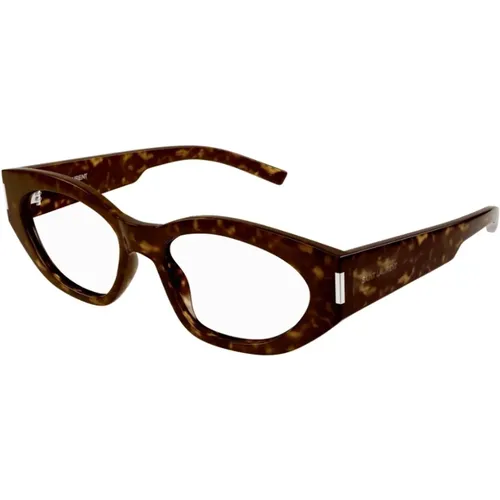 Geometric Acetate Eyeglasses for Distinctive and Easy Style , unisex, Sizes: ONE SIZE - Saint Laurent - Modalova