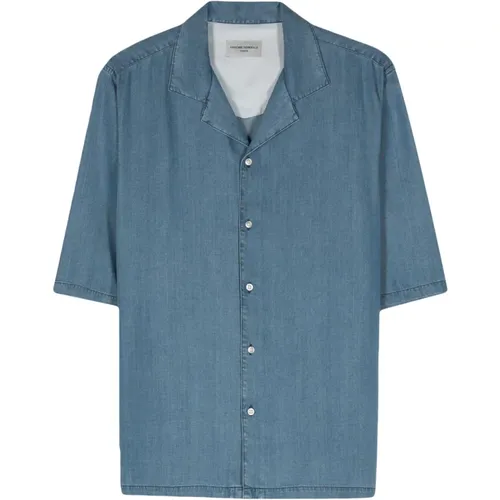 Indigo Light Tencel Shirt , male, Sizes: L, M, 2XL - Officine Générale - Modalova