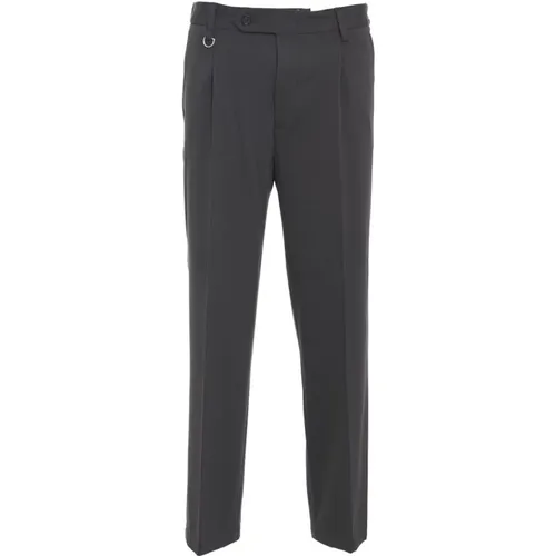 Grey Trousers for Men , male, Sizes: L, M - Paolo Pecora - Modalova