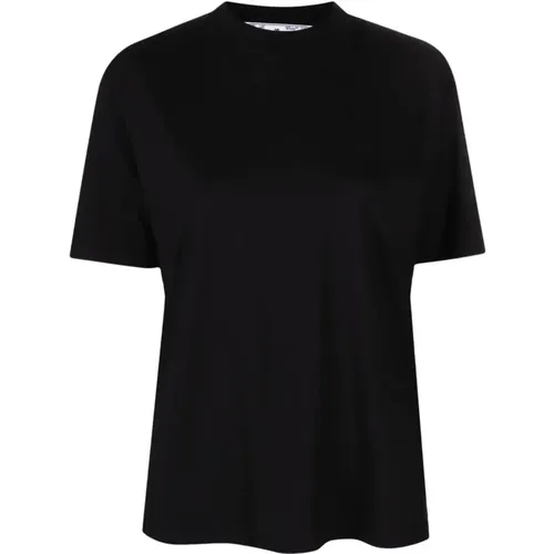 Diag-Print T-Shirt , female, Sizes: S, M - Off White - Modalova