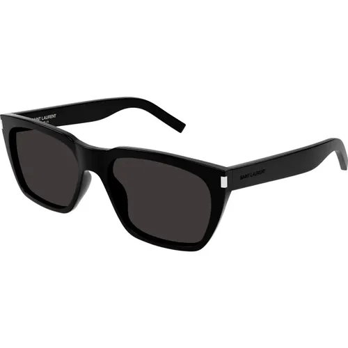 Schwarze/Graue Sonnenbrille SL 598 , Herren, Größe: 56 MM - Saint Laurent - Modalova